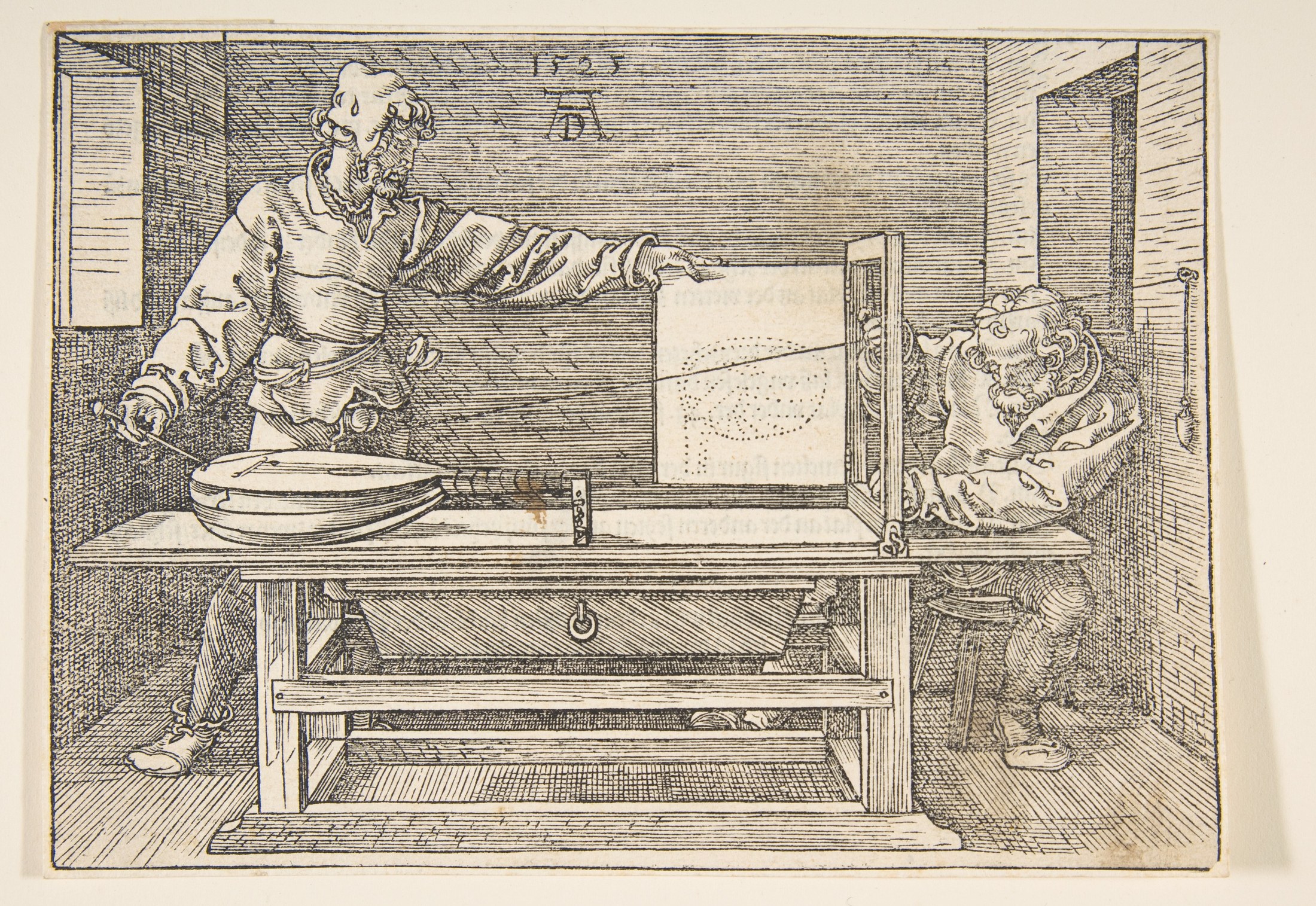 The Draughtsman of the Lute / 丢勒《绘制琉特琴的制图员》