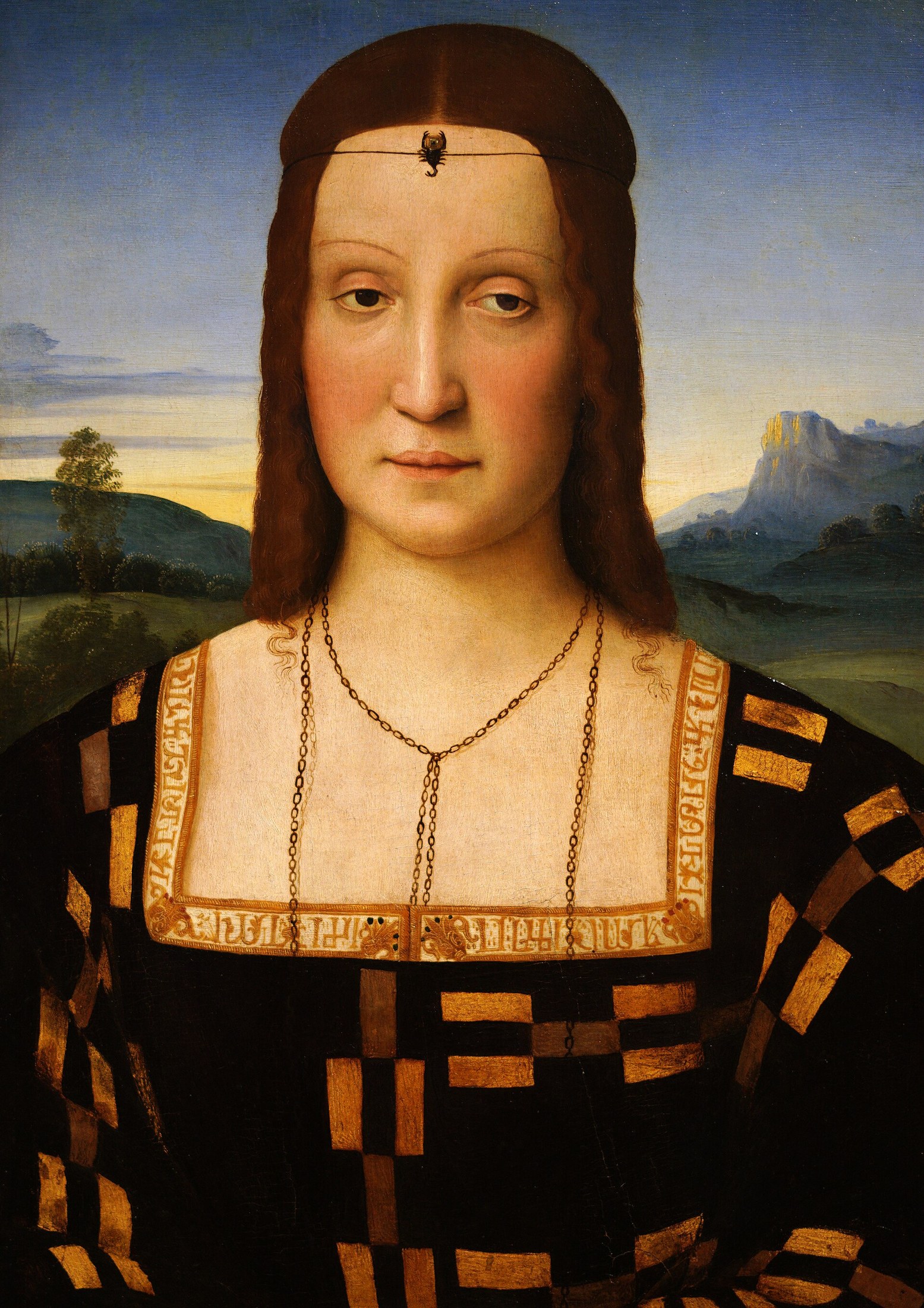 Portrait of Elisabetta Gonzaga, Duchess of Urbino / 拉斐尔《乌尔比诺公爵夫人伊丽莎贝塔·贡扎加肖像》