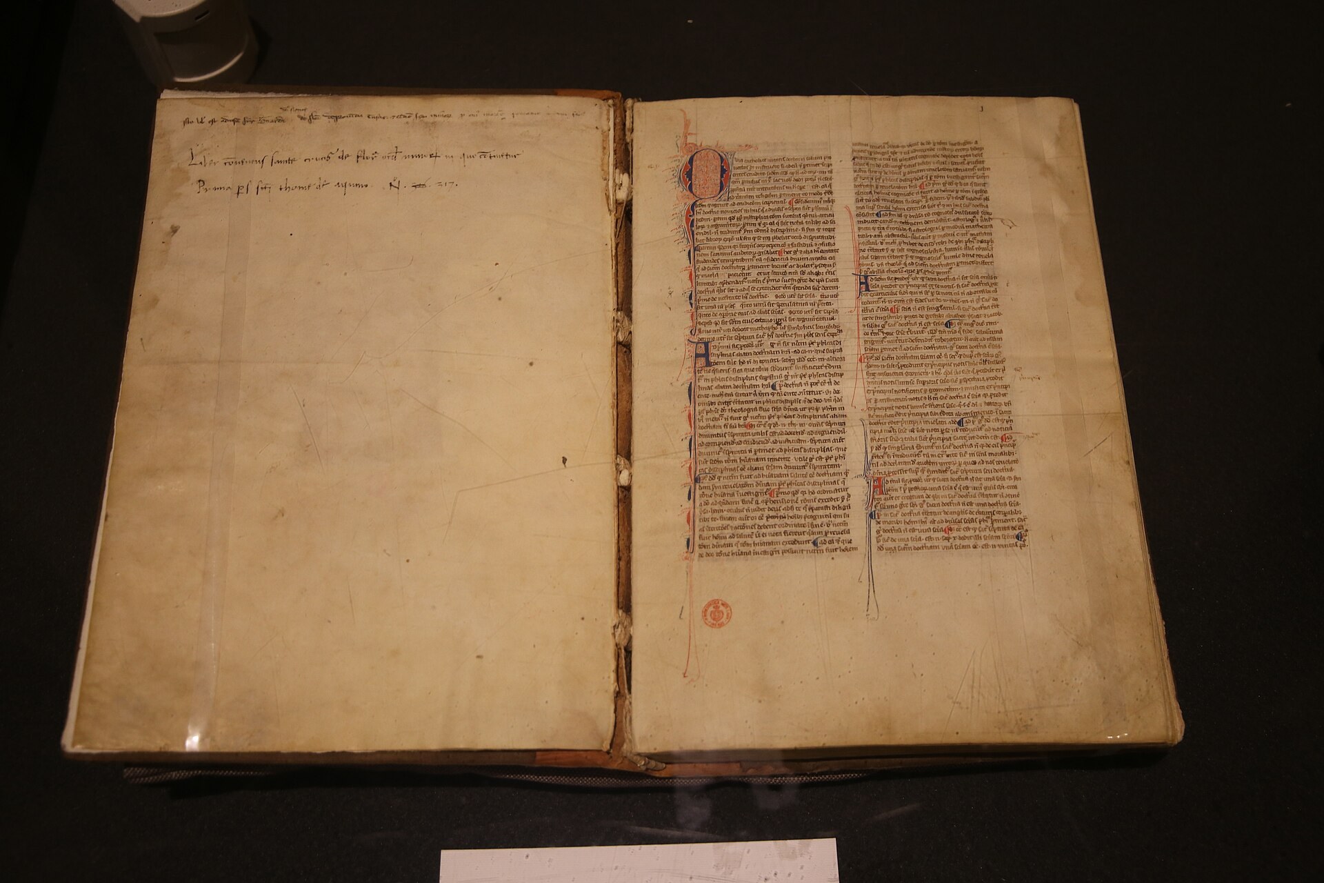 Thomas Aquinas, Summa theologiae, manuscript page / 阿奎那《神学大全》十三世纪手稿页