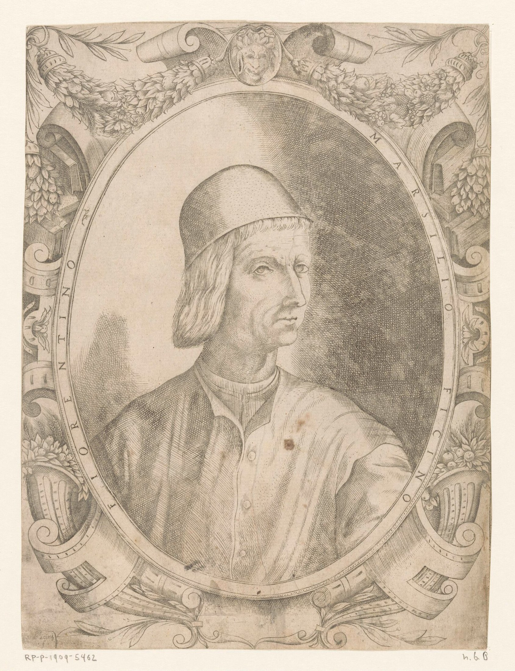Portrait of philosopher Marsilio Ficino / 哲学家马尔西利奥·费奇诺肖像版画